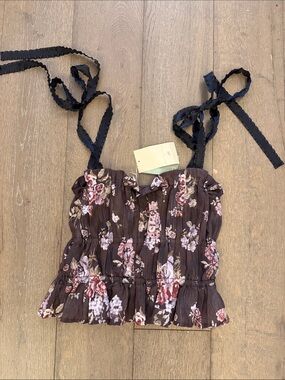 H&M x Brock Collection Floral Tie-Strap Tank